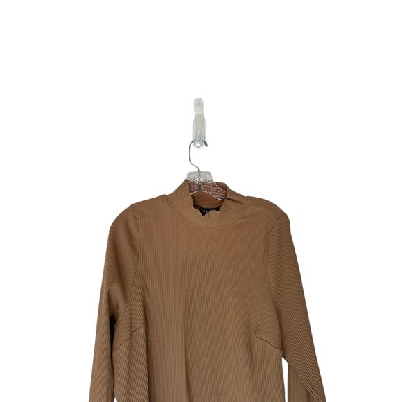 City Chic Plus Brown Basic Everyday Ribbed Long Sleeve Turtleneck Sweater 20 - Picture 4 of 10